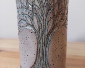 Hand carved tree vases, Various colors and sizes