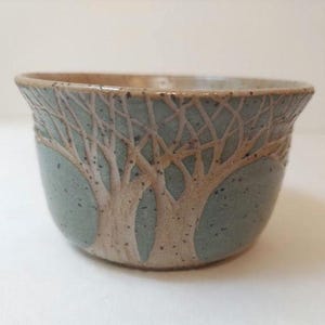 Bowl with hand carved tree, variety of colors