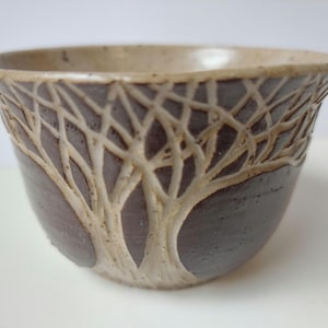 Bowl, small hand carved tree, various colors
