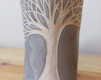 Hand carved tree vases, 2 colors available