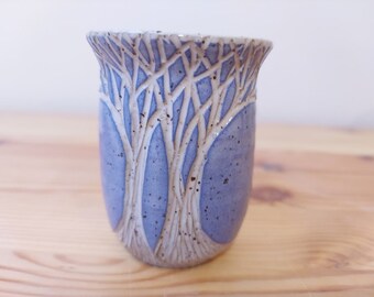 Little hand carved tree vases