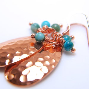 Copper and Turquoise Jasper Earrings image 1