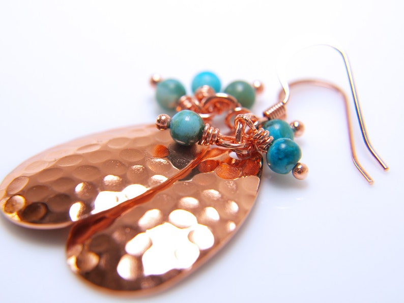 Copper and Turquoise Jasper Earrings image 1