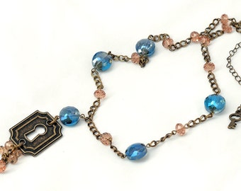 Steampunk Antique Keyhole Necklace