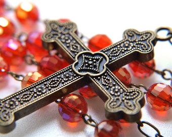 Glittery Red Rosary