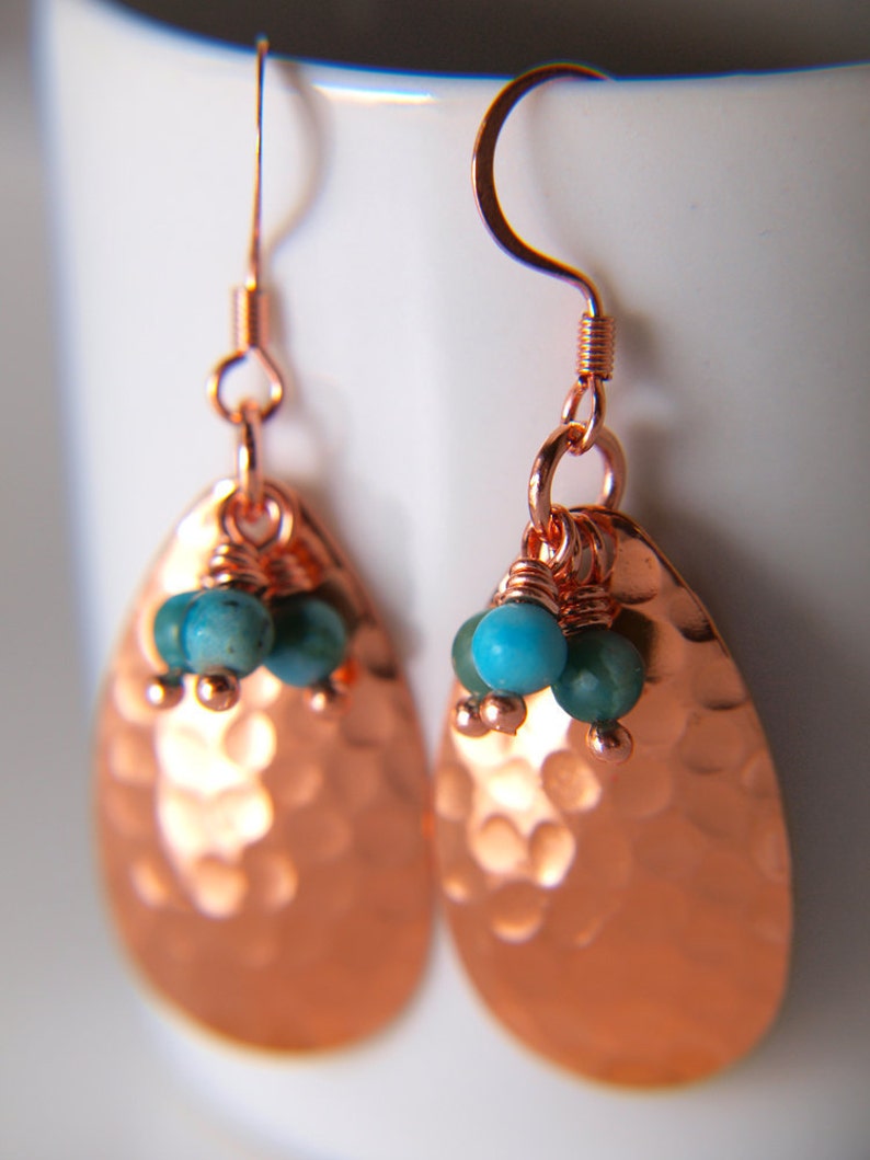 Copper and Turquoise Jasper Earrings image 4