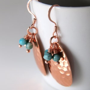 Copper and Turquoise Jasper Earrings image 2
