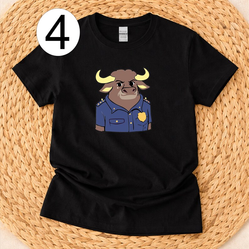 Disney Zootropolis T-shirt, Karaktärer Big Face Kostymtröja, Judy Hopp Nick Wilde Gary Finnick Bellwether T-shirt, Disney Familjematchning T-shirt bild 7