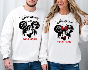 Personalised Disneyland 2025 Jumper, Custom Disneyland Family Sweatshirt, Disney Minnie Mickey Top, Unisex Adult Kids Jumper Top