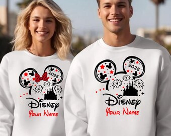 Personlig Disney 2025-tröja, semestertröja för familjen, Disneyland-topp 2025, topp för par, tröja för unisex för vuxna och barn