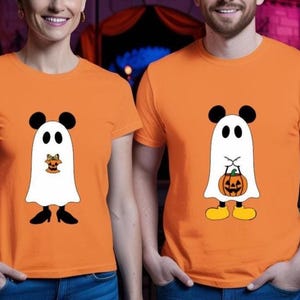 Personalised Disney Halloween Party T-Shirt Spooky Disney Family Halloween Top Mickey Minnie Ghost Shirt Spooky Season Tee Disney Halloween