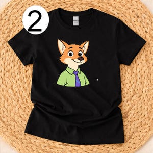 Disney Zootropolis T-shirt, Karaktärer Big Face Kostymtröja, Judy Hopp Nick Wilde Gary Finnick Bellwether T-shirt, Disney Familjematchning T-shirt bild 9