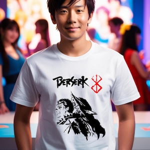Berserk Anime Acid Wash T-Shirt: Heavyweight Cotton Gym Tee