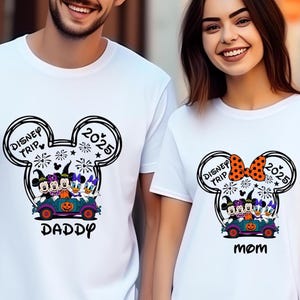 Personalised Disney Halloween Party T-Shirt Spooky Disney Family Halloween Top Mickey Minnie Ghost Shirt Spooky Season Tee Disney Halloween