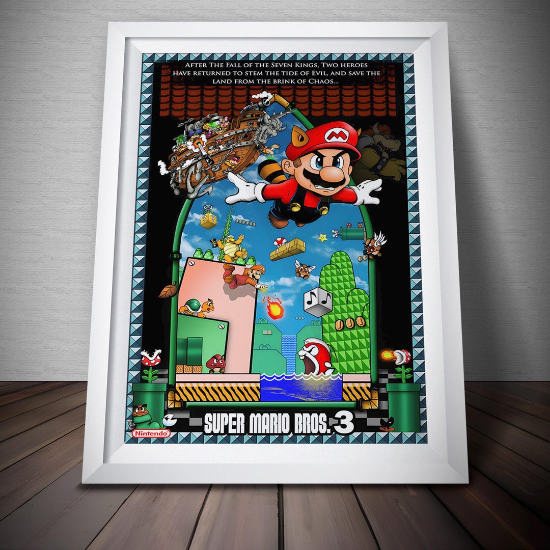Super Mario Bros 3 Poster | Retro Game Poster | Premium Quality Print ...