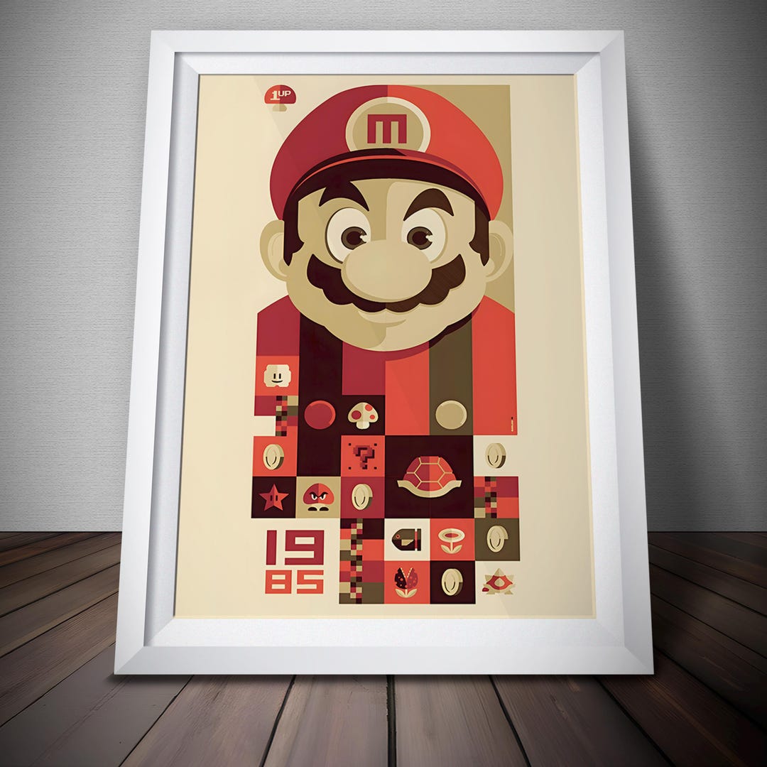 Super Mario 1985 Poster | Retro Game Poster | Premium Quality Print ...