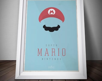 Póster de Super Mario / Póster de videojuego / Impresión de primera calidad / Arte de videojuegos / Póster de decoración de pared / Envío gratuito a EE. UU. / Regalos para gamers