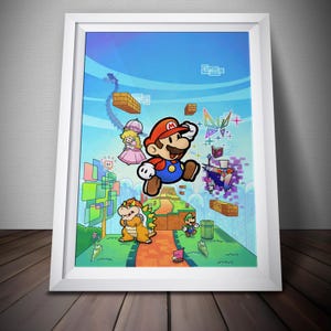 Mario Poster | Arcade Spiel Poster | Premium-Qualitätsdruck | Gaming Kunstwerk | Wall Decor Poster | Kostenloser USA Versand | Gamer Geschenke