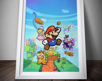 Póster de Super Mario / Póster de juego arcade / Impresión de primera calidad / Arte de videojuegos / Póster de decoración de pared / Envío gratuito a EE. UU. / Regalos para gamers