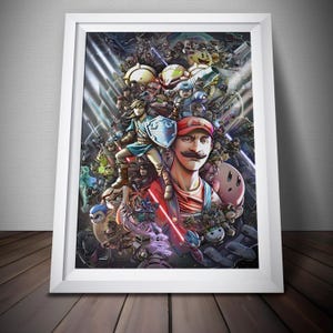 Nintendo Universe Character Poster | Retro Game Poster | Premium Quality Print | Gaming Artwork | Wall Decor Poster | Free USA Shipping