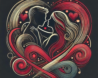 Romantic Couple Silhouette Wall Art