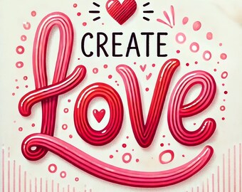 Whimsical LOVE Wall Art Print