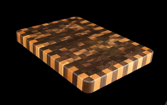 Walnut End Grain Cutting Board w Birch