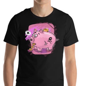 Camiseta de cerdo vomitando dinero / Camiseta divertida de alcancía / Camiseta de animal lindo pero extraño / Regalo de ropa de calle de dibujos animados / Camiseta unisex para amantes del efectivo