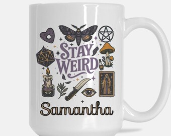 Celestial Stay Weird Personalized Mug Deluxe 15oz.