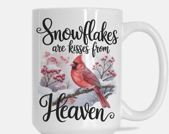 Cardinal Bird Kisses from Heaven Mug Deluxe 15oz.