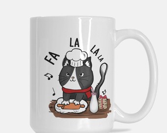Christmas Baking Black Cat Mug Deluxe 15oz.