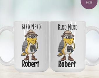 Personalized Bird Nerd Mug Deluxe 15oz. - Avian Gift