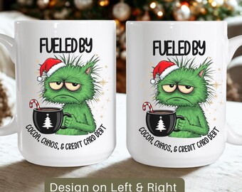 Funny Grinch Cat Christmas Mug: Cocoa Chaos - 15oz Ceramic