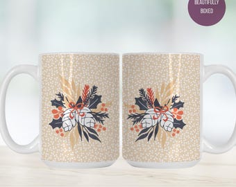 Christmas Bells Coffee Mug: Modern Scandinavian Holiday Decor