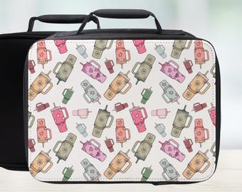 Trendy Cup Pattern Insulated Lunch Bag - Girly Lunchbox
