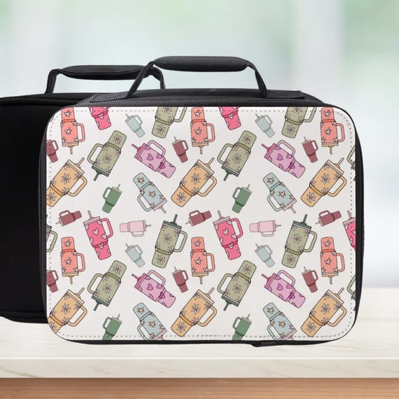 Trendy Cup Pattern Insulated Lunch Bag - Girly Lunchbox