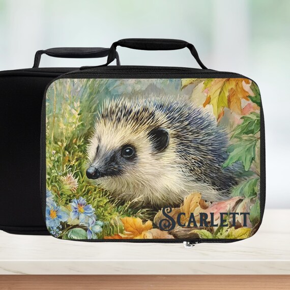 Custom Hedgehog Lunch Bag — Personalized Animal Garden Lunchbox