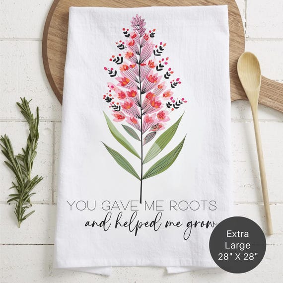 Floral Tea Towel – Mother's Day Gift, Botanical Kitchen Decor