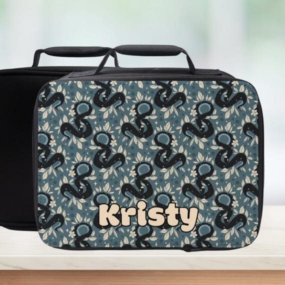 Custom Celestial Black Snake Insulated Lunch Bag - Personalized Lunchbox