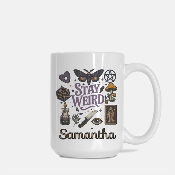 Celestial Stay Weird Personalized Mug Deluxe 15oz.