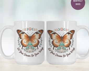 Butterfly Motivational Mug – Deluxe 15oz – Inspirational Gift for Her