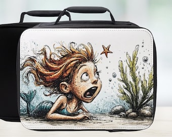 A Mermaids Seaweed Meal Insulated Lunch Bag -  Cartoon Art Lunchbox