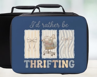 I'd Rather Be Thrifting Insulated Lunch Bag - Retro Style Lunchbox For Antique Lovers
