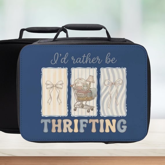 I'd Rather Be Thrifting Insulated Lunch Bag - Retro Style Lunchbox For Antique Lovers