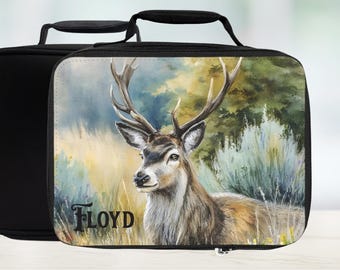 Stag Wildlife Insulated Lunch Bag — Personalized Buck Lunchbox Animal Lover Gift