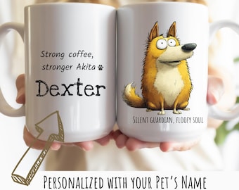Personalized Akita Dog Mug: Custom Cartoon Pet Cup
