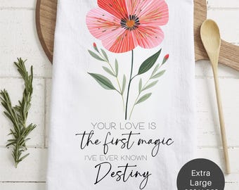 Personalized Floral Tea Towel – Mother's Day Kitchen Decor
