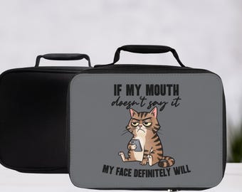 Funny Cat Insulated Lunch Box: Sarcastic Graphic Design