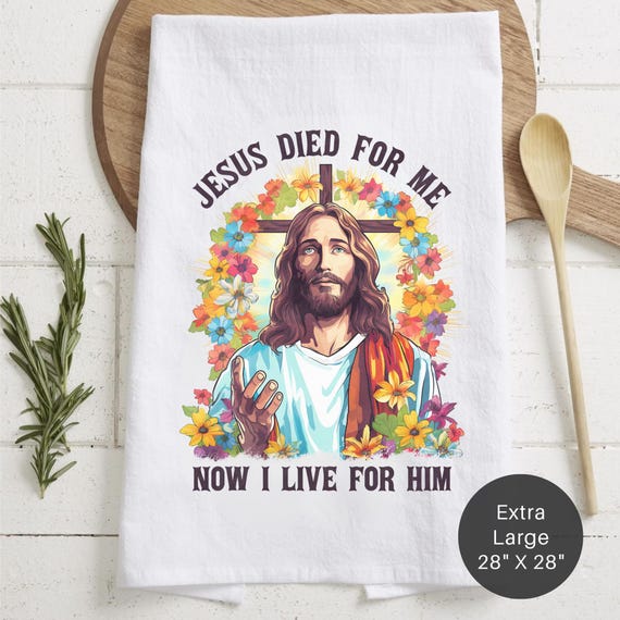Live for Jesus Extra Large Tea Towel (Flour Sack)