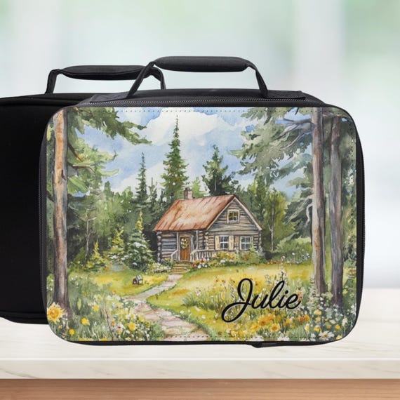 Custom Cozy Cabin Insulated Lunch Bag - Wilderness Lunchbox